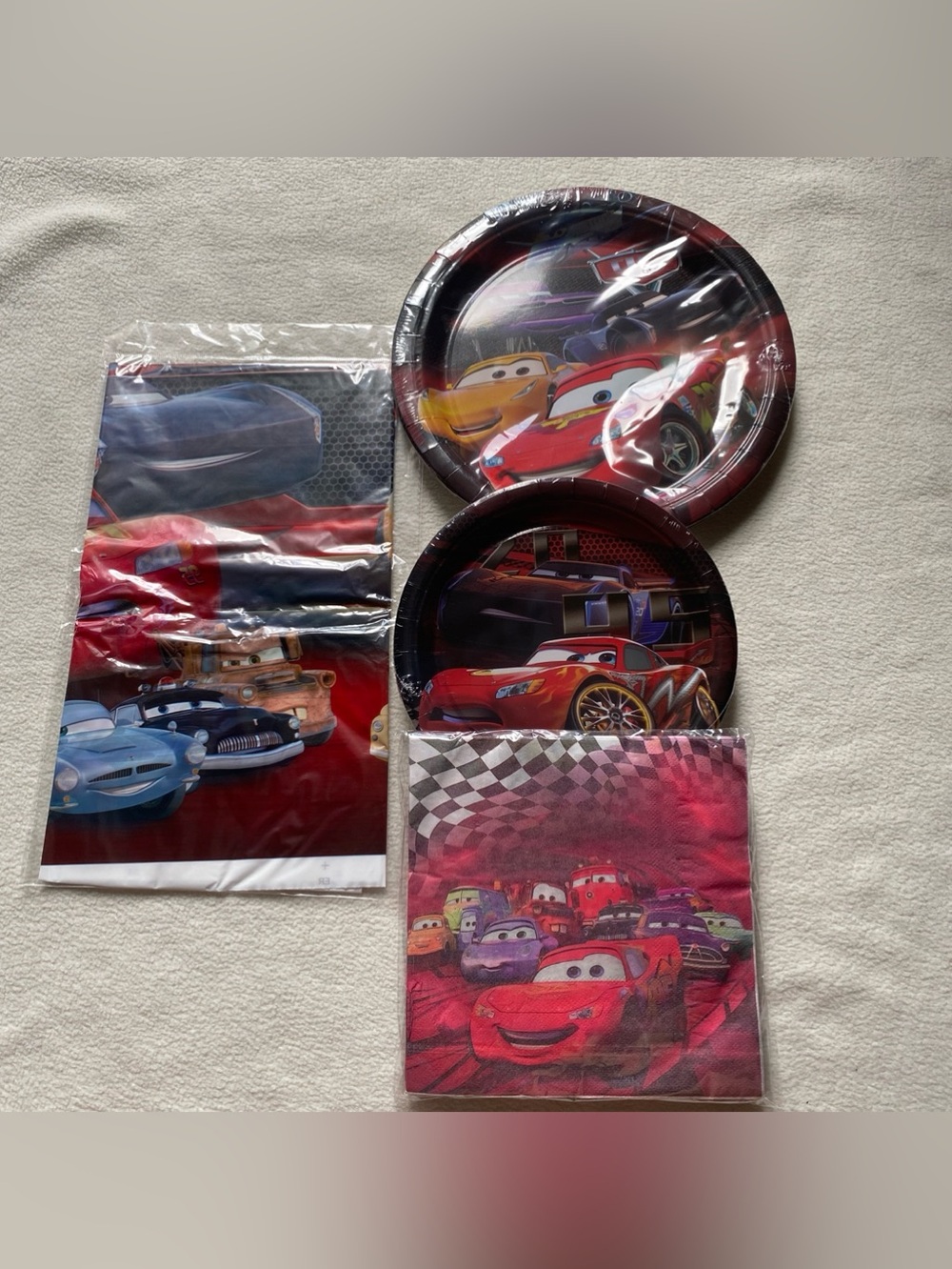 Cars Theme Red Party Tableware Set - Plates & Napkins